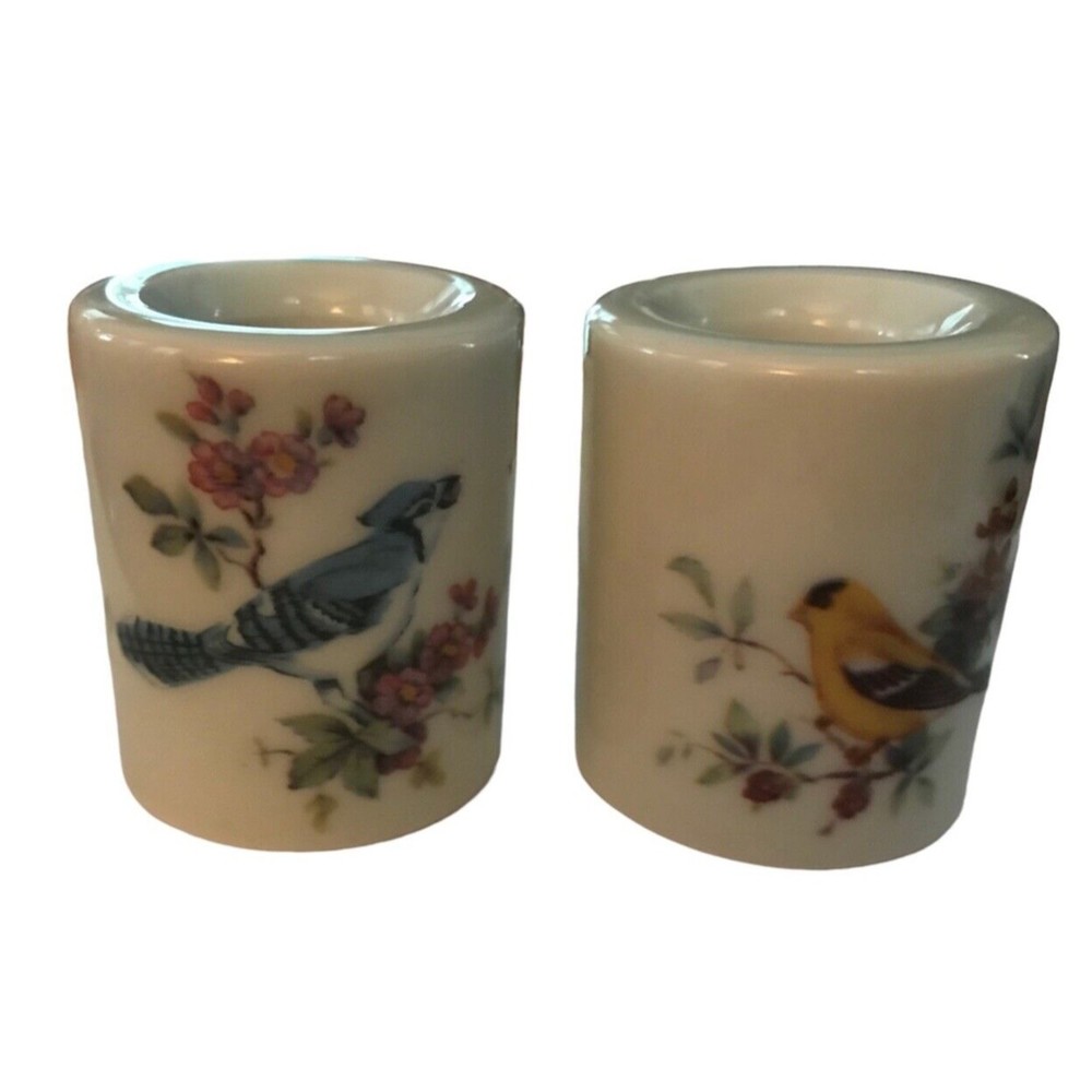 Vintage Porcelain Bird Candle Holders W. Germany Set of (2) 2" Tall